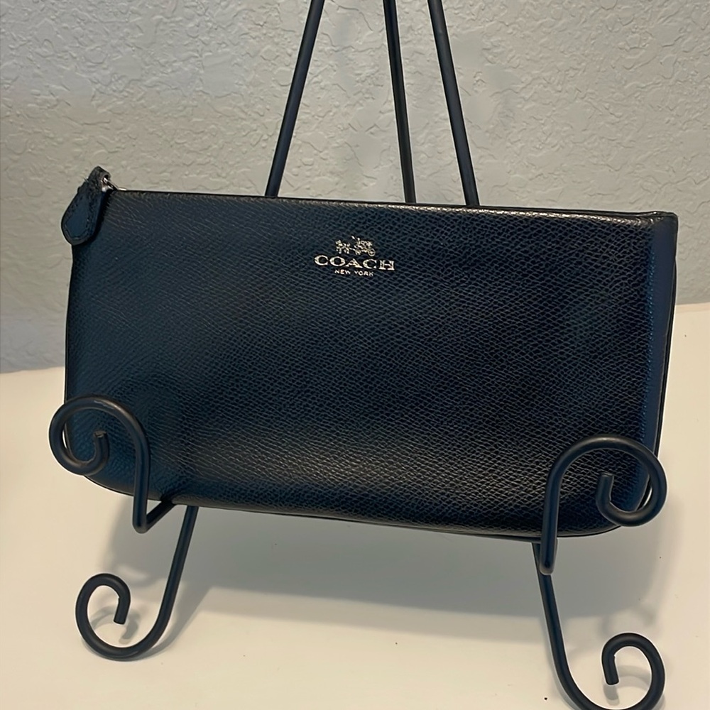 Coach wristlet, black leather